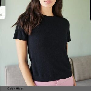 Quince Black Cashmere Tee